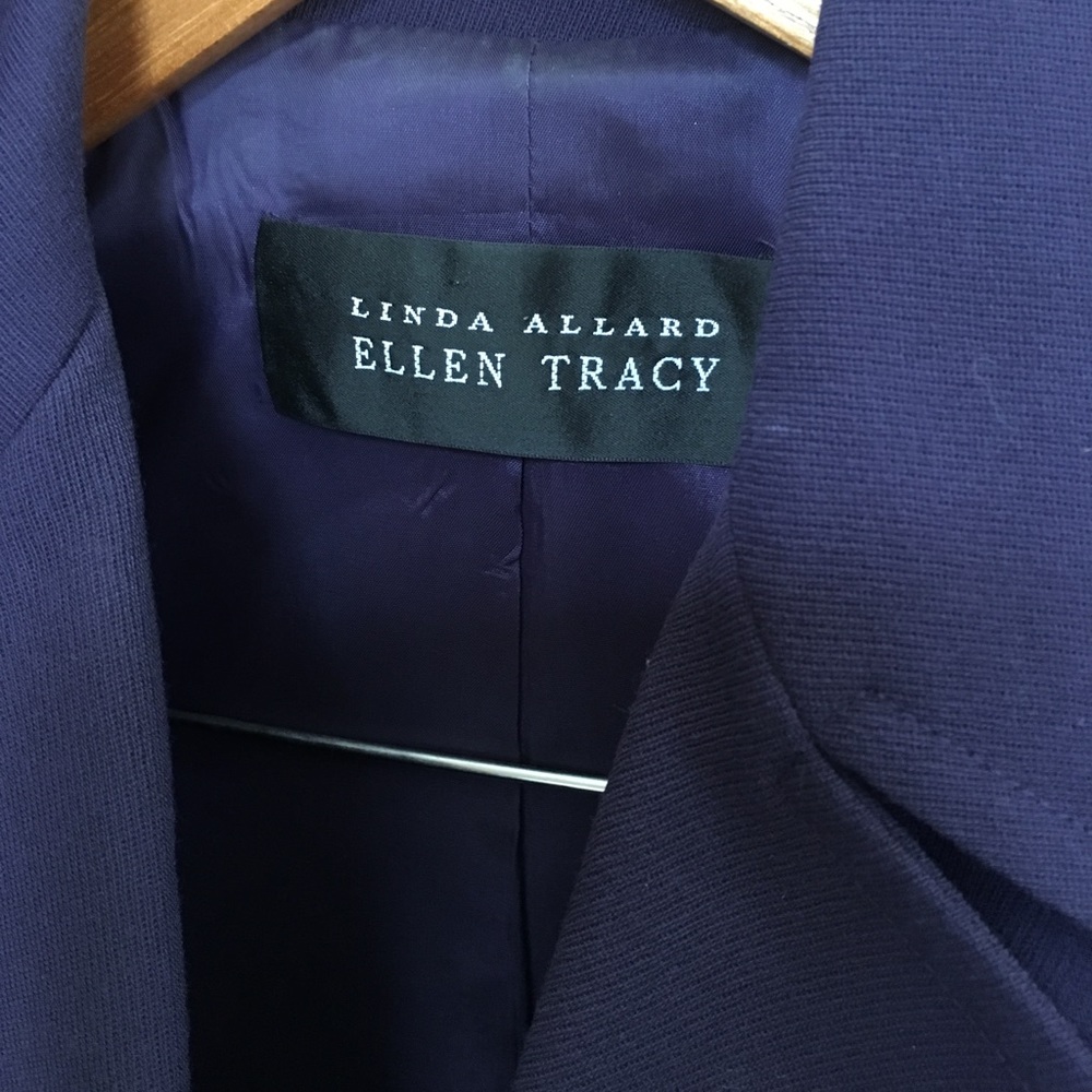 Purple double breasted suit jacket with skirt